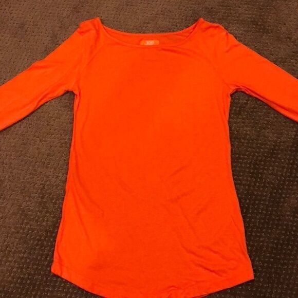 Joe Fresh Orange & Tan 3/4 Sleeve Shirts (2) - Picture 2 of 5